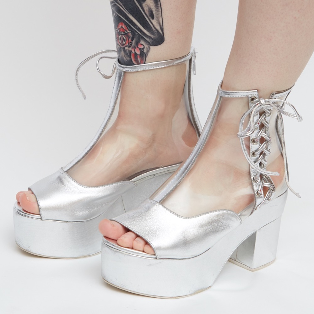 Jeffrey Campbell Metallic Platform Heel